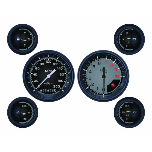 PartzBiz CM: AX01GBLF-Classic Instruments Auto Cross Gray 6 Gauge Set