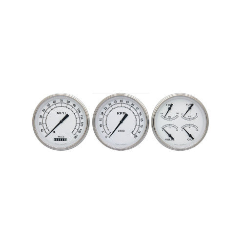 PartzBiz CM: CW53SLF-Classic Instruments Classic White 3 Gauge Set PartzBiz CM: CW53SLF-Classic Instruments Classic White 3 Gauge Set