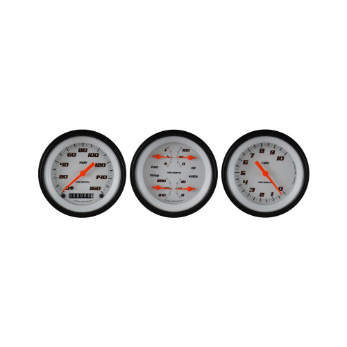 PartzBiz CM: VS03WBLF-Classic Instruments Velocity White Three Gauge Set PartzBiz CM: VS03WBLF-Classic Instruments Velocity White Three Gauge Set