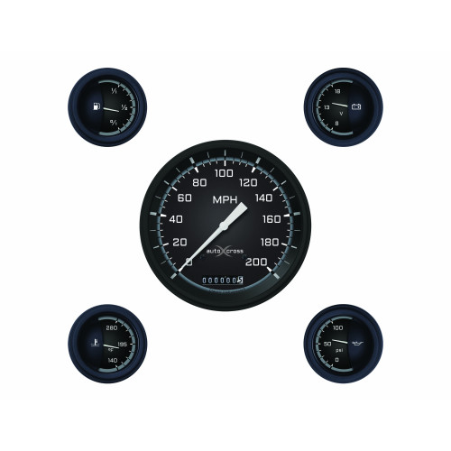 PartzBiz CM: AX54GBLF-Classic Instruments Auto Cross Gray 6 Gauge Set PartzBiz CM: AX54GBLF-Classic Instruments Auto Cross Gray 6 Gauge Set