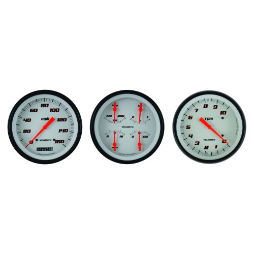 PartzBiz CM: VS53WBLF-Classic Instruments Velocity White Three Gauge Set PartzBiz CM: VS53WBLF-Classic Instruments Velocity White Three Gauge Set