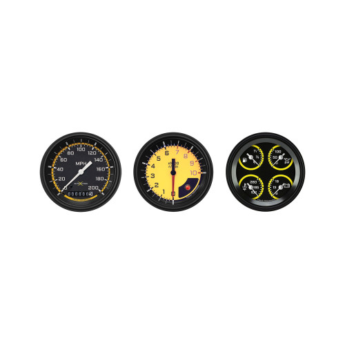PartzBiz CM: AX03YBLF-Classic Instruments Auto Cross Yellow 6 Gauge Set PartzBiz CM: AX03YBLF-Classic Instruments Auto Cross Yellow 6 Gauge Set