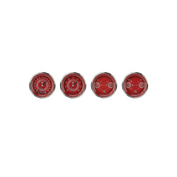 PartzBiz CM V8RS05SHC - Classic Instruments V8 Red Steelie Four Gauge Set PartzBiz CM V8RS05SHC - Classic Instruments V8 Red Steelie Four Gauge Set