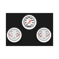PartzBiz CM VS04WBLF - Classic Instruments Velocity White Three Gauge Set PartzBiz CM VS04WBLF - Classic Instruments Velocity White Three Gauge Set