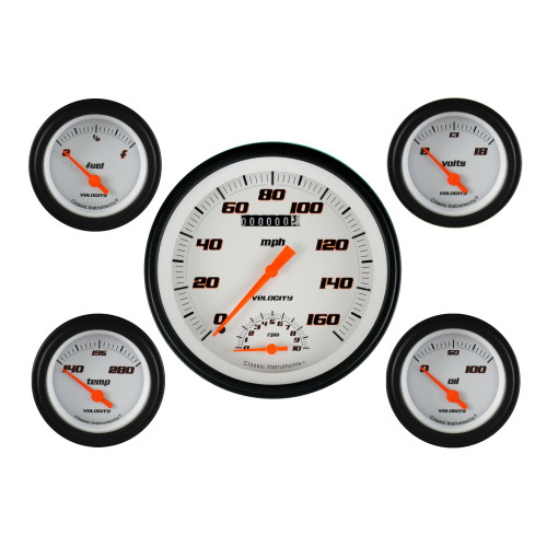 PartzBiz CM: VS65WBLF-Classic Instruments Velocity White Five Gauge Set PartzBiz CM: VS65WBLF-Classic Instruments Velocity White Five Gauge Set