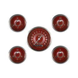 PartzBiz CM V8RS00SHC - Classic Instruments V8 Red Steelie Five เกจชุด PartzBiz CM V8RS00SHC - Classic Instruments V8 Red Steelie Five เกจชุด