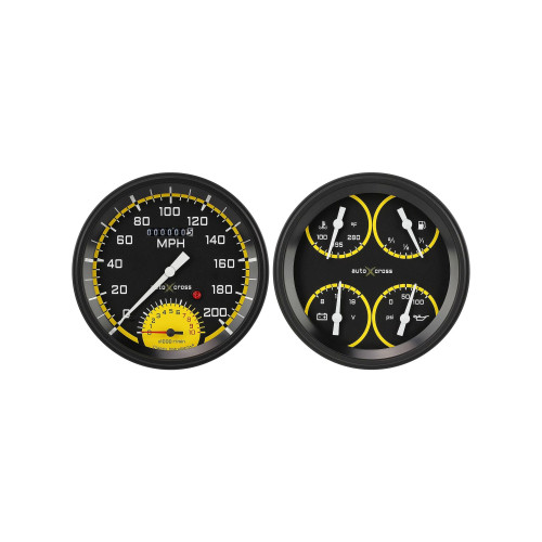 PartzBiz CM: AX62YBLF-AutoCross Yellow Two Gauge Set