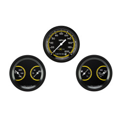 PartzBiz CM AX04YBLF - AutoCross Yellow Three Gauge Set PartzBiz CM AX04YBLF - AutoCross Yellow Three Gauge Set