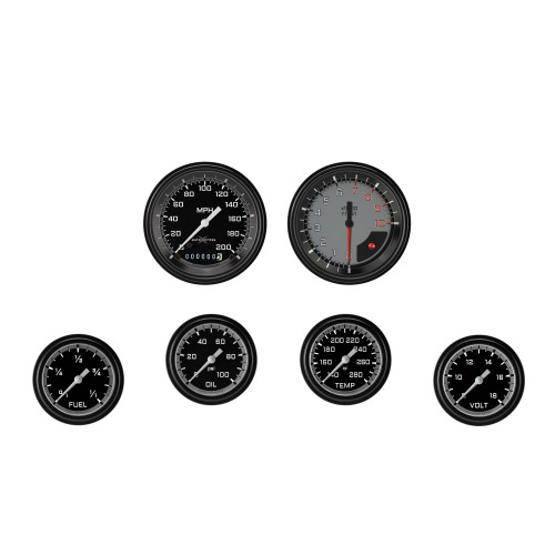 PartzBiz CM: AX301GBLF-AutoCross Gray Six Gauge Set 301