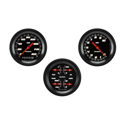 PartzBiz CM: VS03BBLF-Velocity Black Series Three Gauge Set PartzBiz CM: VS03BBLF-Velocity Black Series Three Gauge Set