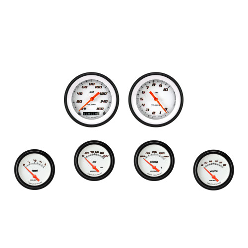 PartzBiz CM: VS201WBLF-Velocity White Six Gauge Set 201 PartzBiz CM: VS201WBLF-Velocity White Six Gauge Set 201