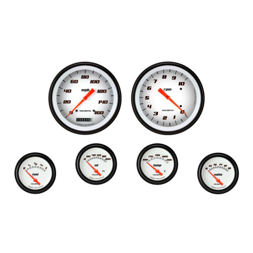 PartzBiz CM: VS251WBLF-Velocity White Six Gauge Set 251 PartzBiz CM: VS251WBLF-Velocity White Six Gauge Set 251