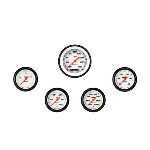 PartzBiz CM: VS300WBLF-Velocity White Five Gauge Set 300 PartzBiz CM: VS300WBLF-Velocity White Five Gauge Set 300