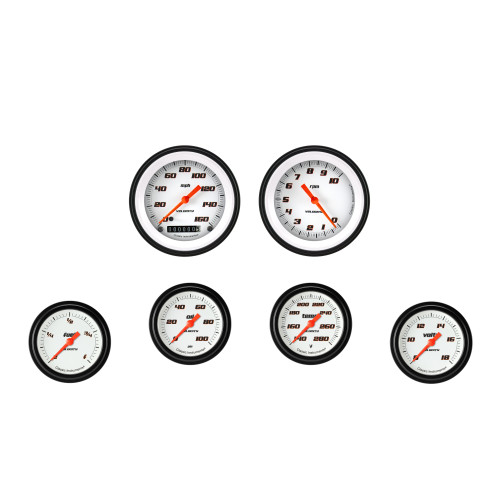 PartzBiz CM: VS301WBLF-Velocity White Six Gauge Set 301 PartzBiz CM: VS301WBLF-Velocity White Six Gauge Set 301