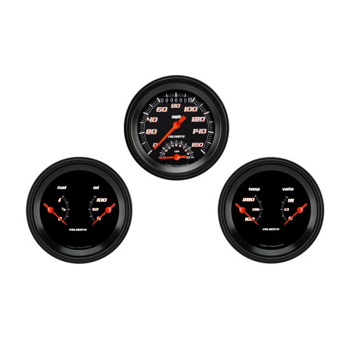PartzBiz CM: VS34BBLF-Velocity Black Series Three Gauge Set PartzBiz CM: VS34BBLF-Velocity Black Series Three Gauge Set