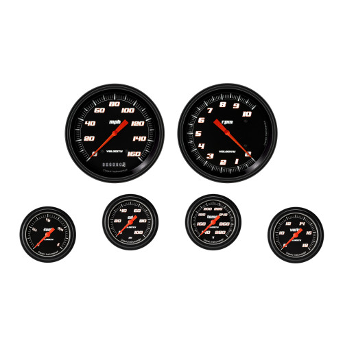 PartzBiz CM: VS351BBLF-Velocity Black Six Gauge Set 351