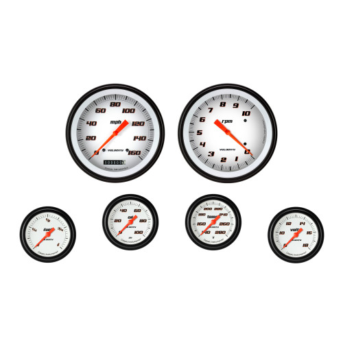 PartzBiz CM: VS351WBLF-Velocity White Six Gauge Set 351 PartzBiz CM: VS351WBLF-Velocity White Six Gauge Set 351