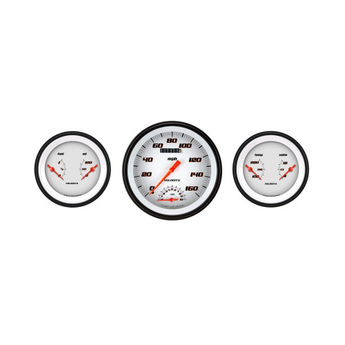 PartzBiz CM: VS61WBLF-Classic Instruments Velocity White Three Gauge Set