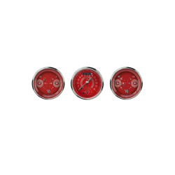 PartzBiz CM V8RS34SHC - Classic Instruments V8 Red Steelie Three Gauge Set PartzBiz CM V8RS34SHC - Classic Instruments V8 Red Steelie Three Gauge Set