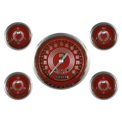PartzBiz CM V8RS54SLC - Classic Instruments V8 Red Steelie Five เกจชุด PartzBiz CM V8RS54SLC - Classic Instruments V8 Red Steelie Five เกจชุด