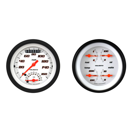 PartzBiz CM: VS32WBLF-Classic Instruments Velocity White Two Gauge Set