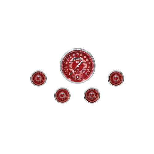 PartzBiz CM: V8RS65SLC-Classic Instruments V8 Red Steelie Five Gauge Set PartzBiz CM: V8RS65SLC-Classic Instruments V8 Red Steelie Five Gauge Set