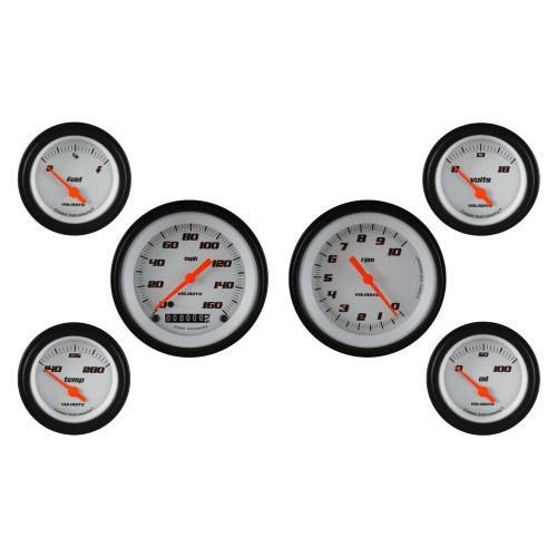 PartzBiz CM: VS01WBLF-Classic Instruments Velocity White Six Gauge Set PartzBiz CM: VS01WBLF-Classic Instruments Velocity White Six Gauge Set