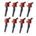 PartzBiz CM: 82428-MSD Ignition Coil - Blaster - Ford 2-Valve V8 - Red - 8-pack