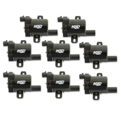 PartzBiz CM 826383 - คอยล์จุดระเบิด MSD - GM LS Blaster Series - เครื่องยนต์รถบรรทุก L-Series - สีดำ - 8-Pack