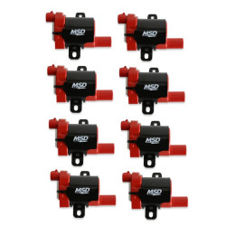 PartzBiz CM 82638 - คอยล์จุดระเบิด MSD - GM LS Blaster Series - เครื่องยนต์รถบรรทุก L-Series - สีแดง - 8-Pack