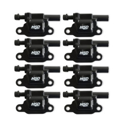PartzBiz CM 826583 - MSD คอยล์จุดระเบิด - GM LS Blaster Series - เครื่องยนต์ LS2/LS3/LS4/LS7/LS9 - สีดำ - 8-Pack