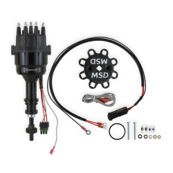 PartzBiz CM 835071 - MSD Ready-to-Run Black Marine Distributor Ford 351C-460, Steel Gear