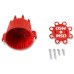 PartzBiz CM: 8433-MSD Distributor Cap - V8 - HEI Terminals - Red - Spark Plug Wire Retainer