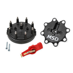 PartzBiz CM 84823 - สีดำ, ฝาครอบจานจ่าย/ชุดโรเตอร์, MSD/Ford V8 TFI