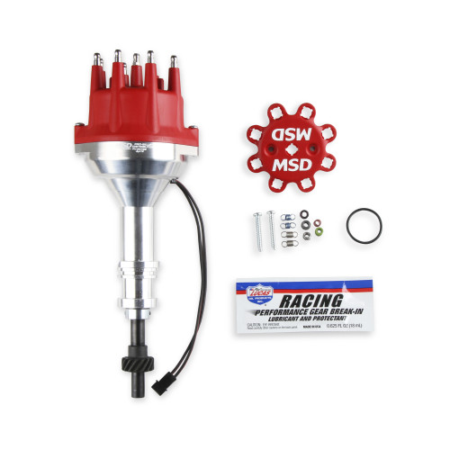 PartzBiz CM: 85786-MSD Distributor, Ford 351W, Billet, Small Cap, Steel Gear