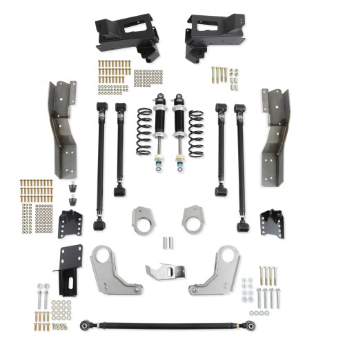 PartzBiz CM: 041754-SDS-ชุดกันสะเทือนด้านหลัง Detroit Speed ​​QUADRALink - โช๊คเดี่ยวแบบปรับได้ - ขายึดเพลาแบบเชื่อม
