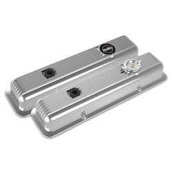 PartzBiz CM 241-137 - Holley Valve Covers - Muscle Series - Finned - SBC - Polished PartzBiz CM 241-137 - Holley Valve Covers - Muscle Series - Finned - SBC - Polished