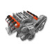 PartzBiz CM: 241-164-Tall LS Valve Covers - Factory Orange