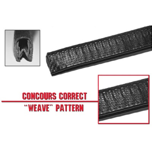 PartzBiz CM: C5ZZ-6502906BKC-Scott Drake Windlace Concours PVC Black Sold by the foot