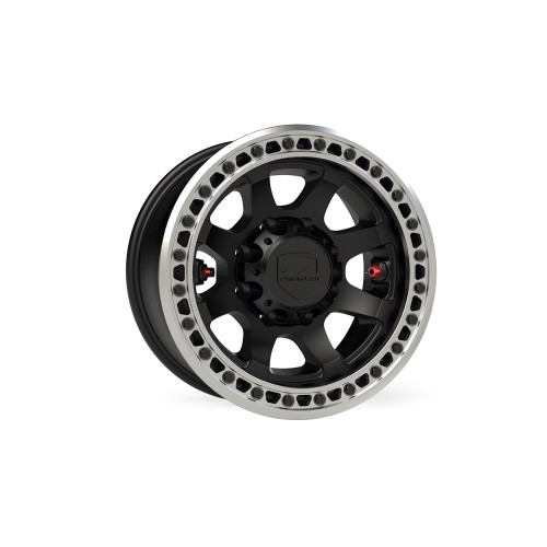 PartzBiz CM: 1059089-Olympus Beadlock Off-Road Wheel - 8x6.5'' -12mm - Metallic Black