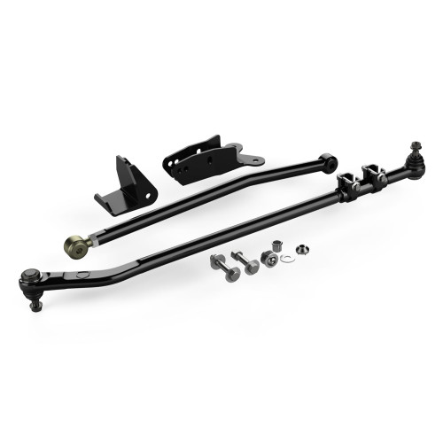 PartzBiz CM: 1600450-JK: ชุด Drag Link Flip Kit HD Forged พร้อมขายึด Drop Bracket เหล็กกันโคลงหน้า และชุด Brace เฟรม