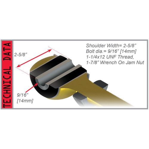 PartzBiz CM: 4520011-TJ: Control Arm Bushing - Front/Rear Lower - Large Frame End (L.H. Thread)