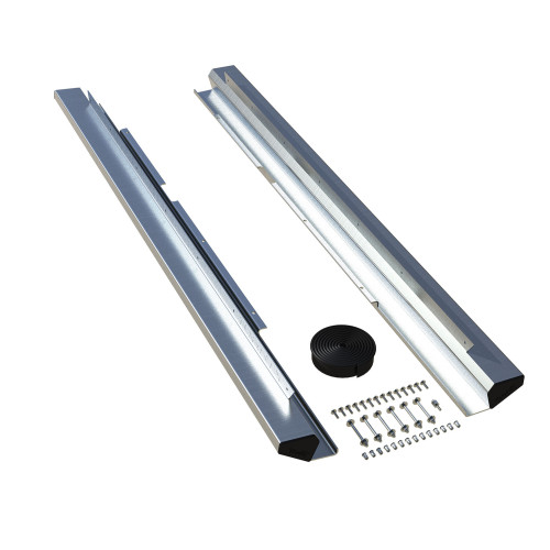 PartzBiz CM: 4937310-JK 4dr: RockGuard Aluminum Rock Slider Kit - Raw