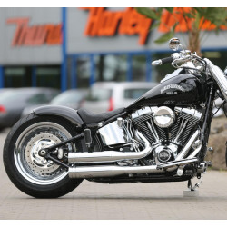 PartzBiz HD 190321475 - Short Rear Fender Gloss Black With Lights Plug & Play For Harley-Davidson Softail 2008-2017 Fatboy & 2012-2017 Slim - Gloss Black Short Rear Fender with Lights
