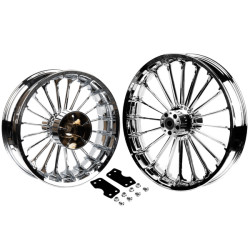 PartzBiz HD 19032156 - Turbo Spoke Wheel For Harley '14-later Harley Touring bikes - 21x5.5 Gloss Black Front Wheel