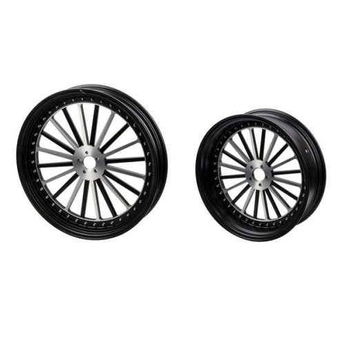 PartzBiz HD: 190336982-Hoprousa Motorcycle 3D Forged Custom Front Rear Spoke Wheel Matte Black For Harley Davidson 2018-2024 Street Bob & Softail Standard - 16x3.5