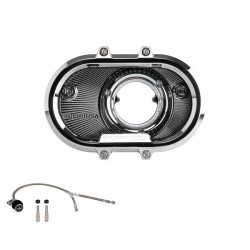 PartzBiz HD 190356486 - Super Ring Air Cleaner For Harley Davidson 2018-2024 Softail 107/114/117 All Models & 2017-2023 Touring 107/114/117 All Models - chrome with oil bypass kits