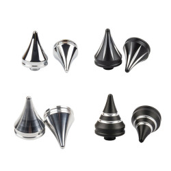 PartzBiz HD 190392552 - Axle Nut Covers for Harley 2018+ Softail Fatboy Breakout Street Bob - Black Scratch / [Front]Fat Boy