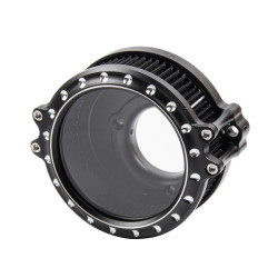 PartzBiz HD 190395456 - Super Ring Round CNC Air Cleaner For Harley Davidson 2018-2024 Softail 107/114/117 All Models & 2017-2023 Touring 107/114/117 All Models - Black CNC