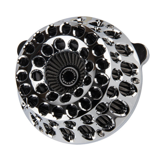 PartzBiz HD: 19053147-Fat Hole Air Cleaner For Harley Davidson 2024+ Touring 117/121 & 2025+ Softail 117 All Models - Chrome PartzBiz HD: 19053147-Fat Hole Air Cleaner For Harley Davidson 2024+ Touring 117/121 & 2025+ Softail 117 All Models - Chrome